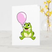 Carte Grenouille avec ballon (Fleur jaune)