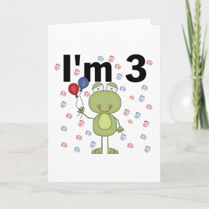 Carte Grenouille avec ballons 3e anniversaire