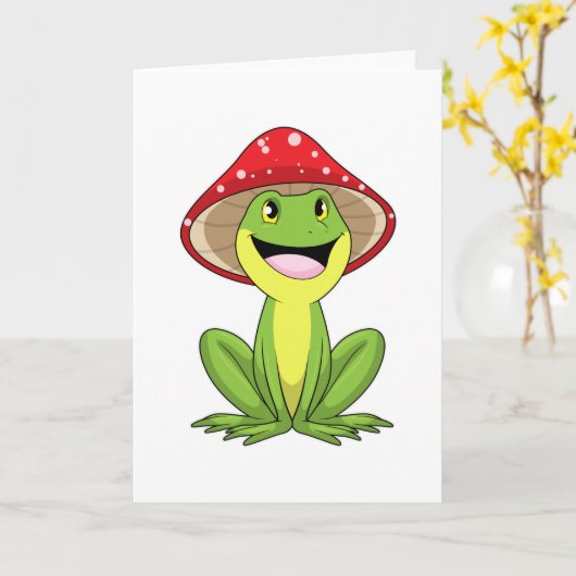 Carte Grenouille avec champignon (Fleur jaune)