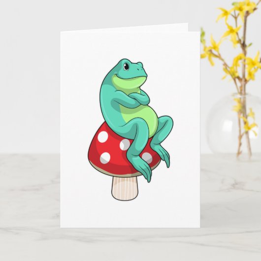 Carte Grenouille avec Champignon (Fleur jaune)