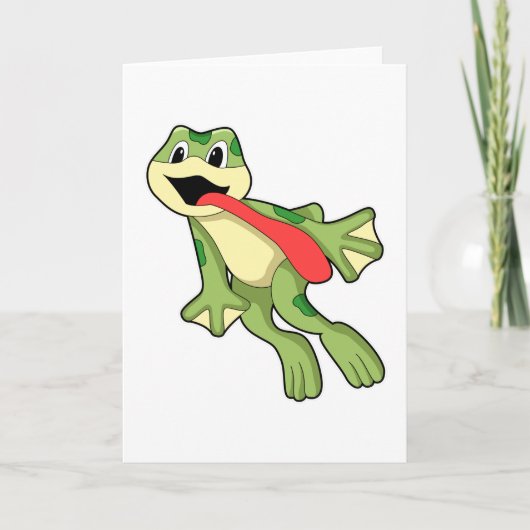 Carte Grenouille avec la langue dehors (Devant)
