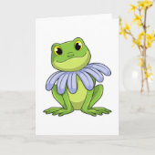 Carte Grenouille avec Marguerite (Fleur jaune)