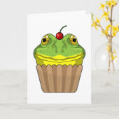 Carte Grenouille avec Muffin (Fleur jaune)