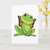 Carte Grenouille avec Papillon (Fleur jaune)