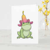 Carte Grenouille avec Plumeria (Fleur jaune)