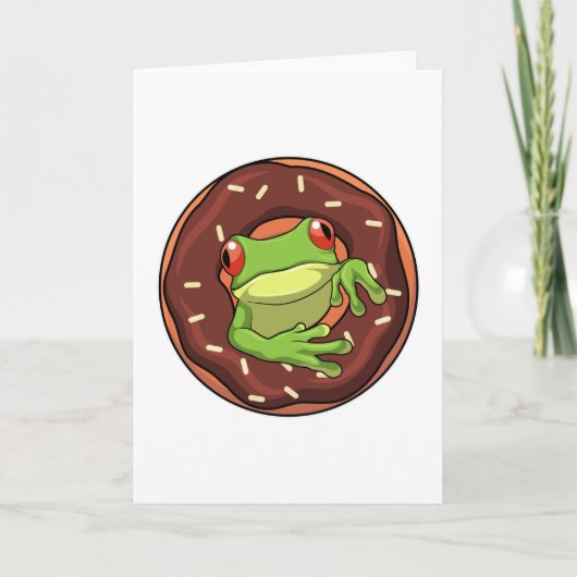 Carte Grenouille avec un beignet (Devant)