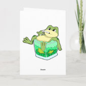 Carte Grenouille avec verre de jus (Dos)