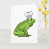 Carte Grenouille comme cuisinier avec chapeau de chef (Fleur jaune)