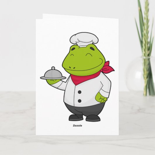 Carte Grenouille comme cuisinier avec plat (Dos)