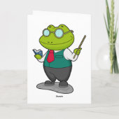 Carte Grenouille comme professeur avec livre (Dos)