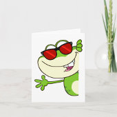 Carte Grenouille cool portant des lunettes de soleil rou