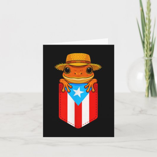 Carte Grenouille Coqui Jibaro Drapeau de Porto Rico Bori (Devant)