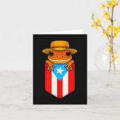 Carte Grenouille Coqui Jibaro Drapeau de Porto Rico Bori (Fleur jaune)