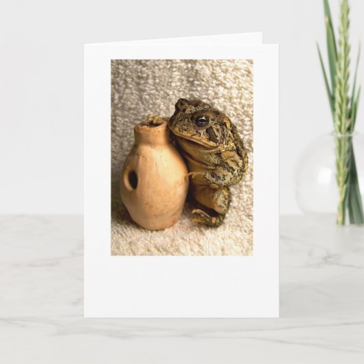 Carte Grenouille crapaud tenant une photo miniature de l (Devant)