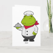 Carte Grenouille cuisinier avec plat (Dos)