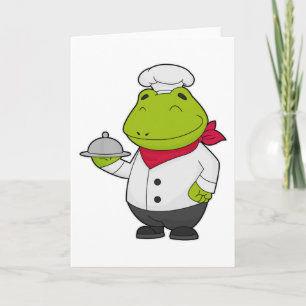 Carte Grenouille cuisinier avec plat