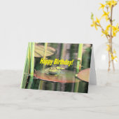 Carte Grenouille d'anniversaire (Fleur jaune)