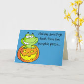 Carte Grenouille de bébé de correction de citrouille (Fleur jaune)