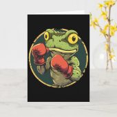 Carte Grenouille de boxe avec gants de boxe Kickboxing D (Fleur jaune)