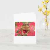 Carte Grenouille de crapaud se levant contre le dos de (Fleur jaune)