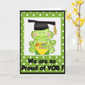 Carte Grenouille de diplôme Nous sommes fiers de vous Ca (Fleur jaune)