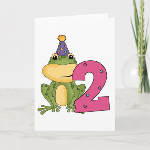 Carte Grenouille de fête 2e anniversaire T-shirts et cad