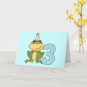 Carte Grenouille de fête 3e anniversaire T-shirts et cad (Fleur jaune)