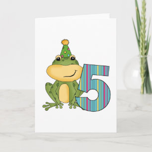 Carte Grenouille de fête 5e anniversaire T-shirts et cad