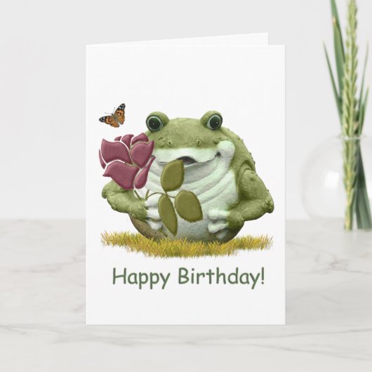 Carte Grenouille de joyeux anniversaire (Devant)