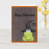 Carte Grenouille d'Halloween (Fleur jaune)