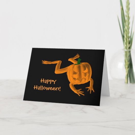 Carte Grenouille d'Halloween orange (Devant)