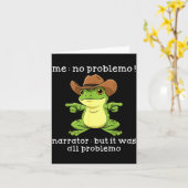 Carte Grenouille drôle moi pas de problème narrateur mai (Fleur jaune)