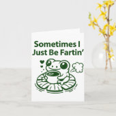 Carte Grenouille drôle petant Grenouilleau pet parfois j (Fleur jaune)