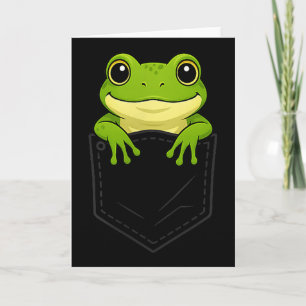 Carte Grenouille drôle regardant dans cket Amoureux des