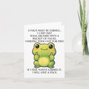 Carte Grenouille drôle Un sac doit être gagné Je ne peux
