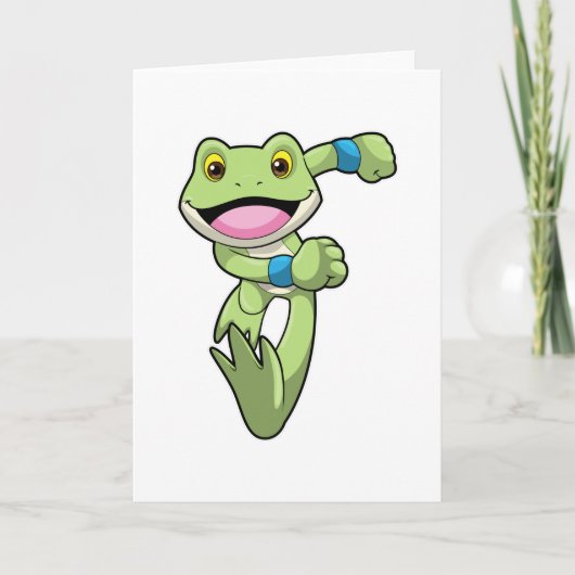 Carte Grenouille en courant avec un bandeau de sueur (Devant)