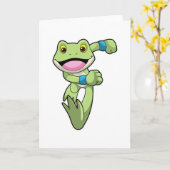 Carte Grenouille en courant avec un bandeau de sueur (Fleur jaune)