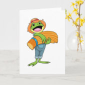Carte Grenouille en fermier avec paille (Fleur jaune)