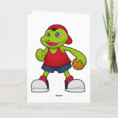 Carte Grenouille en joueur de basket avec ballon de bask (Dos)