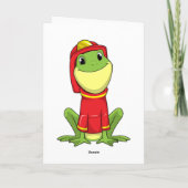 Carte Grenouille en sapeur-pompier avec casque (Dos)