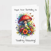 Carte Grenouille et champignons amusants Anniversaire (Devant)