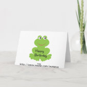 Carte Grenouille et papillon mignons. Joyeux (Dos)