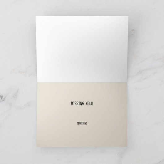 Carte Grenouille Heartsick sur le journal manquant vous  (Intérieur)