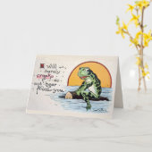 Carte Grenouille Heartsick sur le journal manquant vous  (Fleur jaune)