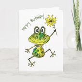 Carte Grenouille heureuse et fantaisiste mignonne (Devant)