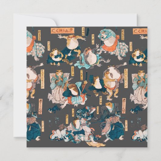 Carte Grenouille japonaise ukiyo-e Froggies (Devant)