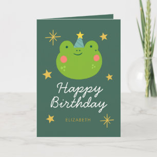 Carte Grenouille Joyeux anniversaire mignonne