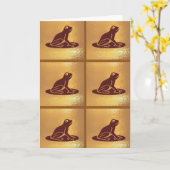 Carte Grenouille Motif : Base d'or (Fleur jaune)