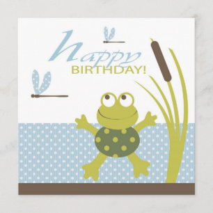 Carte Grenouille nage Ribbit Anniversaire