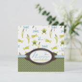 Carte Grenouille nage Ribbit Anniversaire (Debout devant)